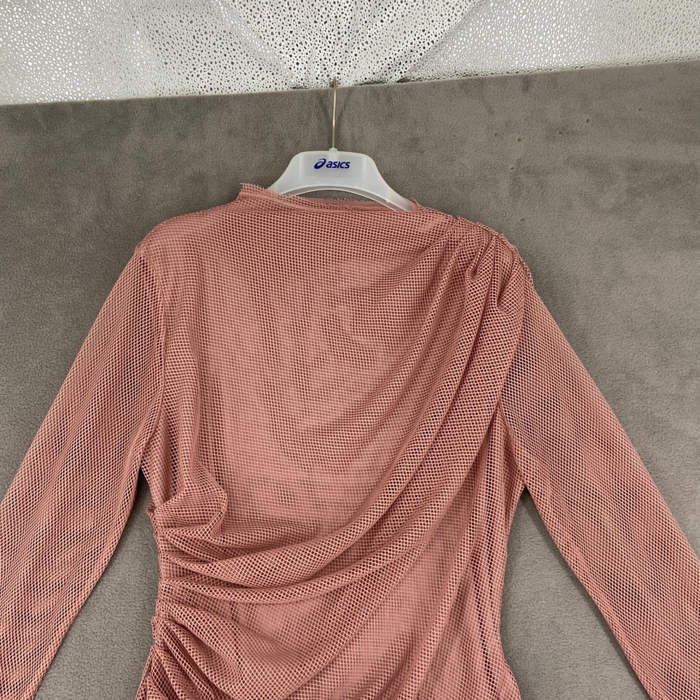 Intimately Free People Mesh Long Sleeve Ruched Bodysuit Pink XL OB1634764 - Picture 4 of 11